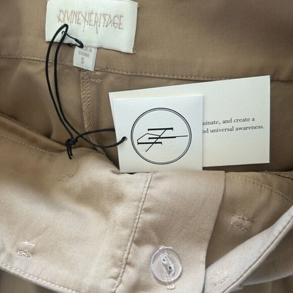 REVOLVE Divine Heritage Pants High Rise Trousers Khaki S New - Picture 12 of 13